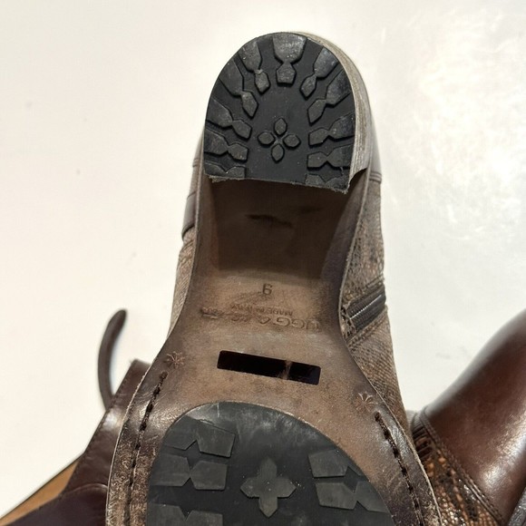 Ugg Collection Women Size 9 Giacinta Brown Ankle Boots Snake Skin Made In Italy - Picture 10 of 16